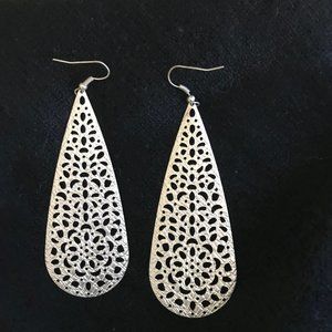 Silver color drop earrings